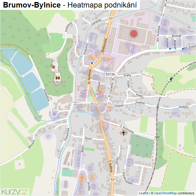 Mapa Brumov-Bylnice - Firmy v obci.