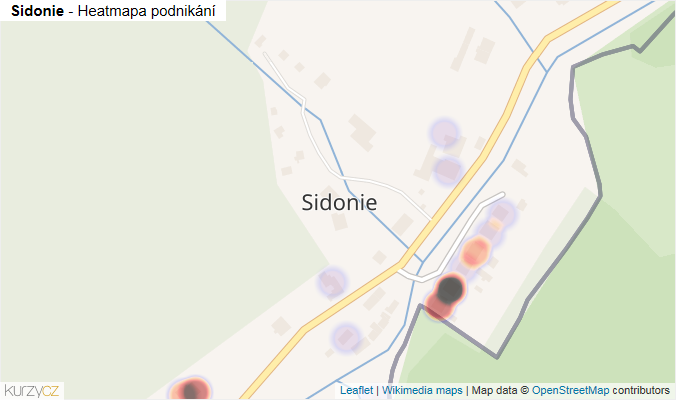 Mapa Sidonie - Firmy v části obce.