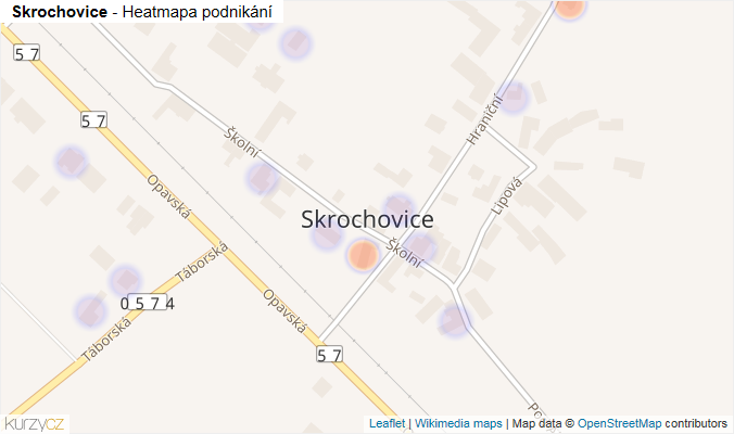 Mapa Skrochovice - Firmy v části obce.