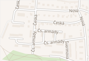 Čs. armády v obci Bruntál - mapa ulice