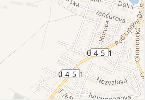 Hybešova v obci Bruntál - mapa ulice