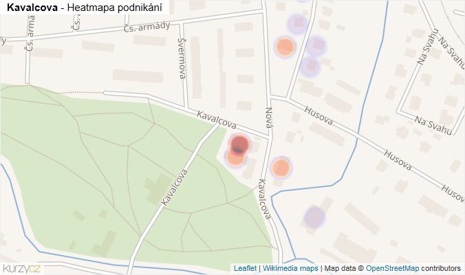 Mapa Kavalcova - Firmy v ulici.