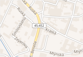 Krátká v obci Bruntál - mapa ulice