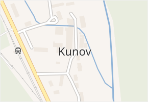 Kunov v obci Bruntál - mapa části obce