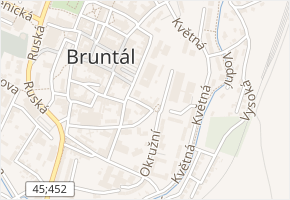 Nerudova v obci Bruntál - mapa ulice