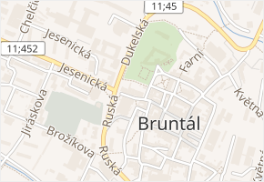 Palackého nám. v obci Bruntál - mapa ulice