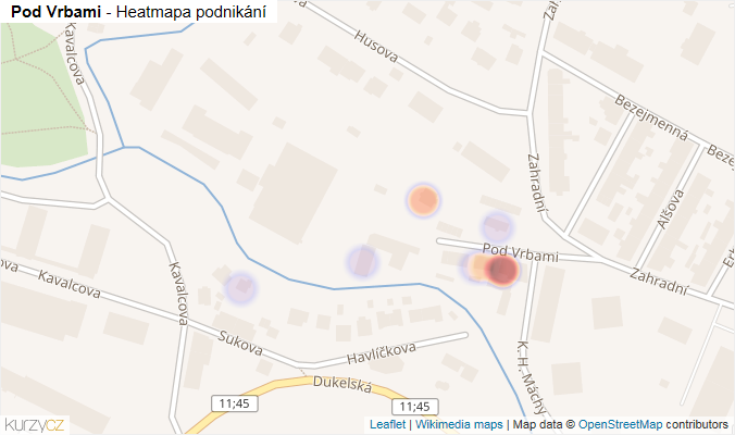 Mapa Pod Vrbami - Firmy v ulici.