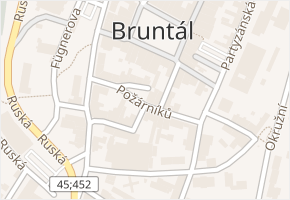 Požárníků v obci Bruntál - mapa ulice