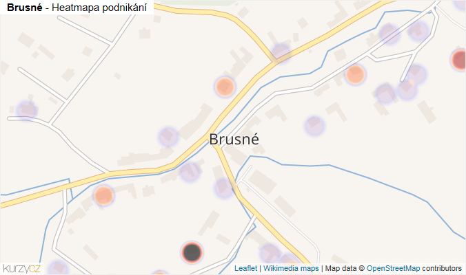 Mapa Brusné - Firmy v části obce.