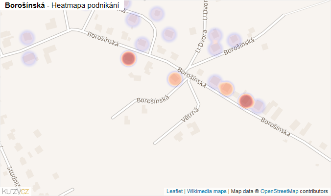 Mapa Borošínská - Firmy v ulici.