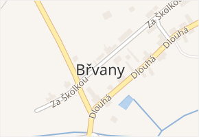Břvany v obci Břvany - mapa části obce