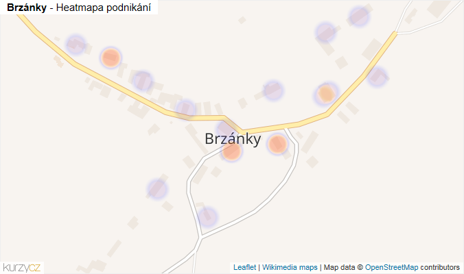 Mapa Brzánky - Firmy v části obce.