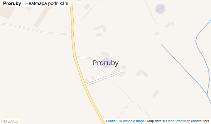 Mapa Proruby - Firmy v části obce.