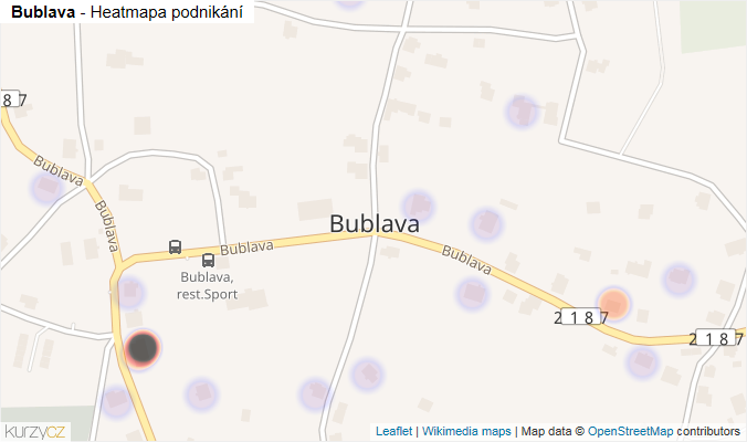 Mapa Bublava - Firmy v části obce.