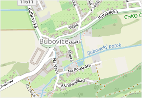 Mokrá v obci Bubovice - mapa ulice