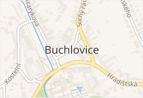 Buchlovice v obci Buchlovice - mapa části obce