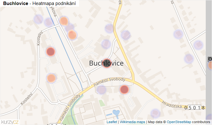 Mapa Buchlovice - Firmy v části obce.