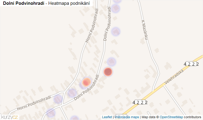 Mapa Dolní Podvinohradí - Firmy v ulici.