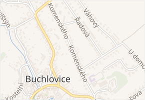 Komenského v obci Buchlovice - mapa ulice