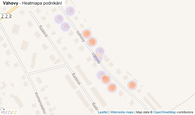 Mapa Váhovy - Firmy v ulici.