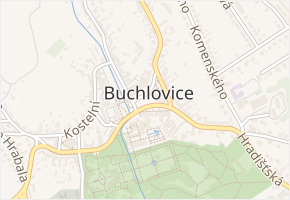 Zahrady v obci Buchlovice - mapa ulice