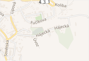 Hájecká v obci Bučovice - mapa ulice