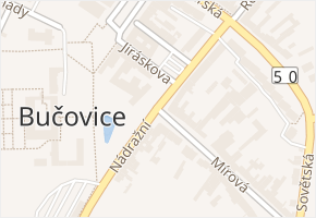 Komenského v obci Bučovice - mapa ulice