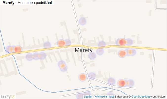 Mapa Marefy - Firmy v části obce.