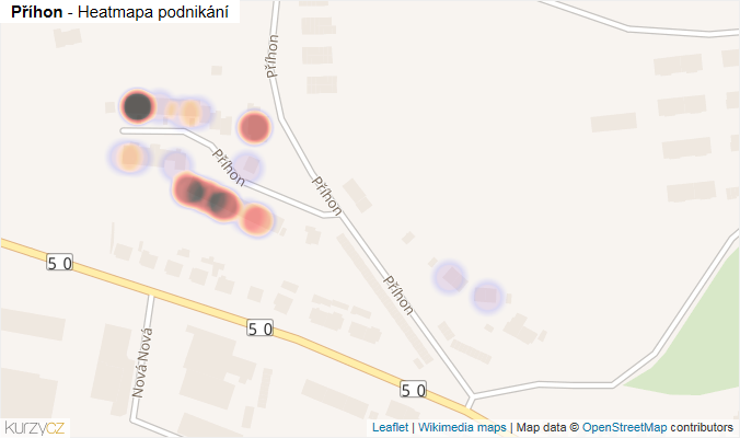 Mapa Příhon - Firmy v ulici.
