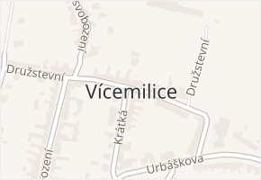 Vícemilice v obci Bučovice - mapa části obce