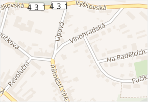 Vinohradská v obci Bučovice - mapa ulice