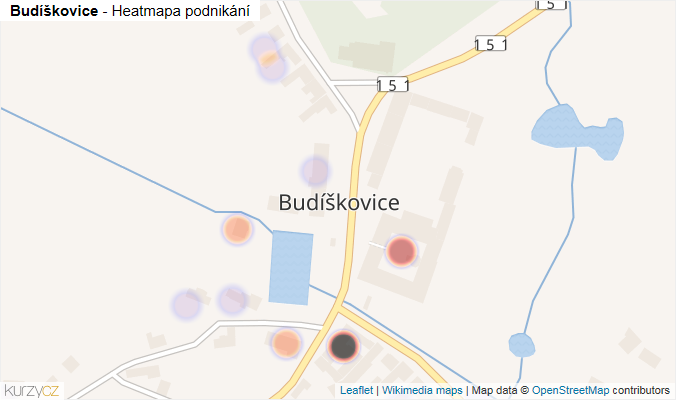 Mapa Budíškovice - Firmy v části obce.