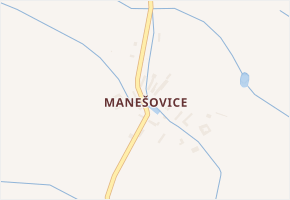 Manešovice v obci Budíškovice - mapa části obce