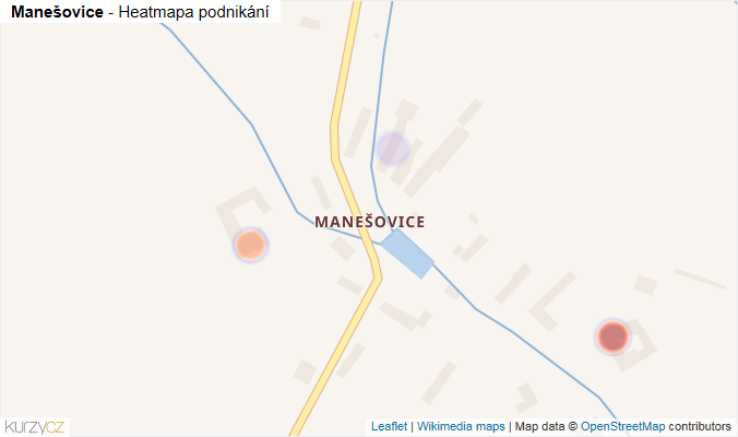 Mapa Manešovice - Firmy v části obce.