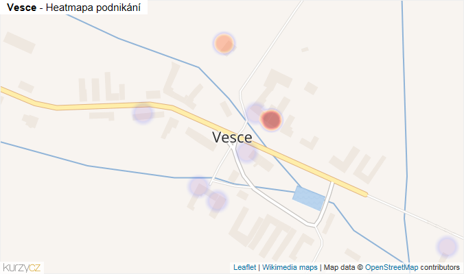 Mapa Vesce - Firmy v části obce.