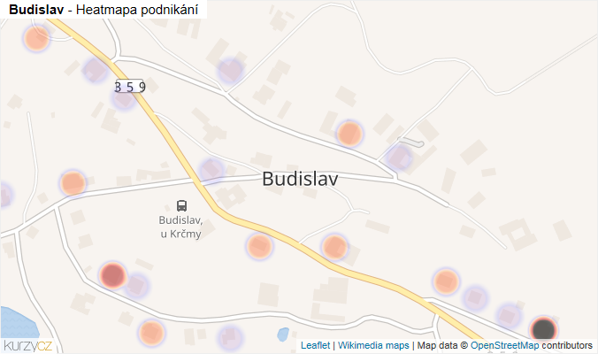 Mapa Budislav - Firmy v části obce.