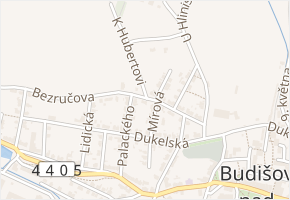 Bezručova v obci Budišov nad Budišovkou - mapa ulice