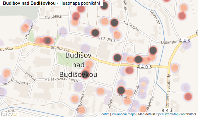 Mapa Budišov nad Budišovkou - Firmy v části obce.