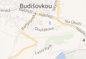Dvořákova v obci Budišov nad Budišovkou - mapa ulice
