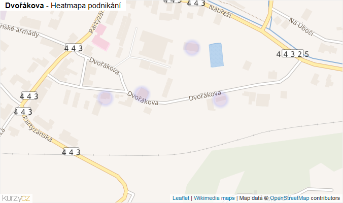 Mapa Dvořákova - Firmy v ulici.