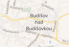 Halaškovo náměstí v obci Budišov nad Budišovkou - mapa ulice