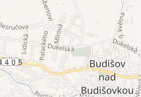 Mírových letnic v obci Budišov nad Budišovkou - mapa ulice