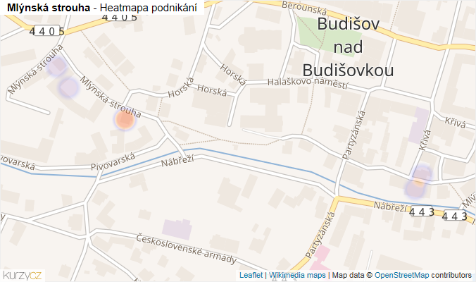 Mapa Mlýnská strouha - Firmy v ulici.