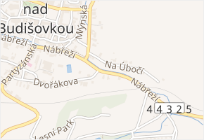 Nábřeží v obci Budišov nad Budišovkou - mapa ulice