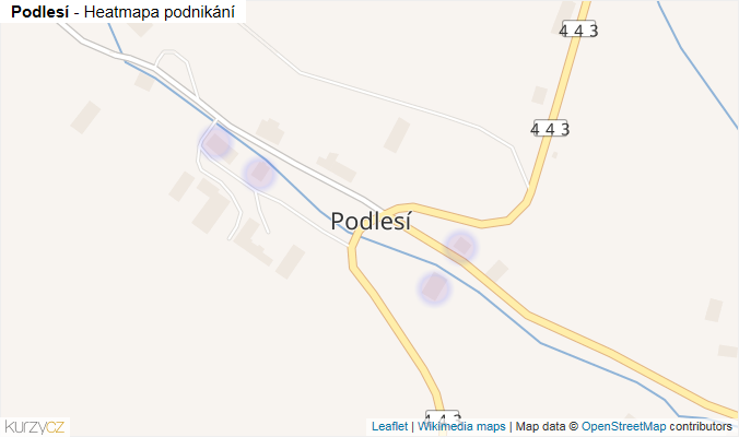 Mapa Podlesí - Firmy v části obce.