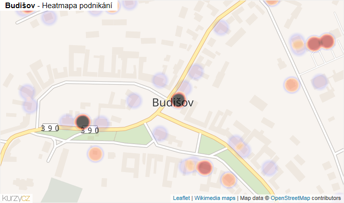 Mapa Budišov - Firmy v části obce.