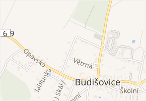 Na Horečkách v obci Budišovice - mapa ulice