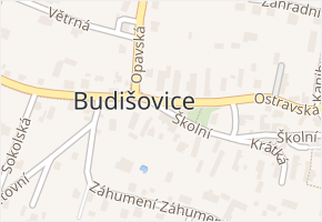 Opavská v obci Budišovice - mapa ulice