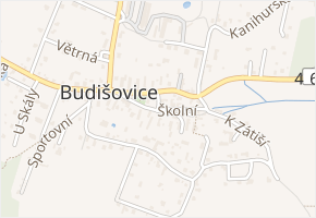 Školní v obci Budišovice - mapa ulice