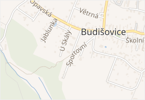 Sokolská v obci Budišovice - mapa ulice